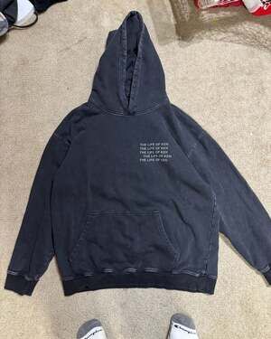 Ken Carson The Life Of Ken Merch Hoodie, Washed Black Streetwear, Size L